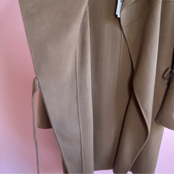 Jil Sander Uniqlo Collab Wool Cashmere Blend Wrap Coat, Tan, M - Picture 8 of 14
